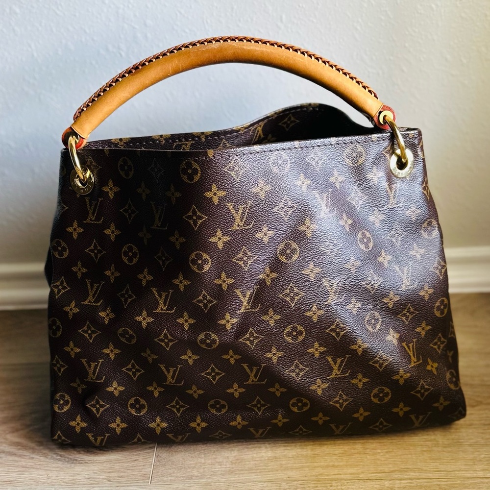 Louis Vuitton Brown and Tan Shoulder Bag with Monogram Canvas